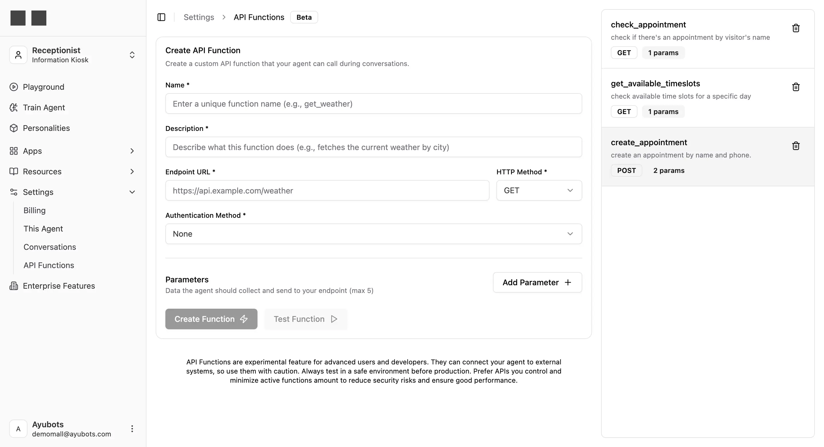 spatial agent in console interface