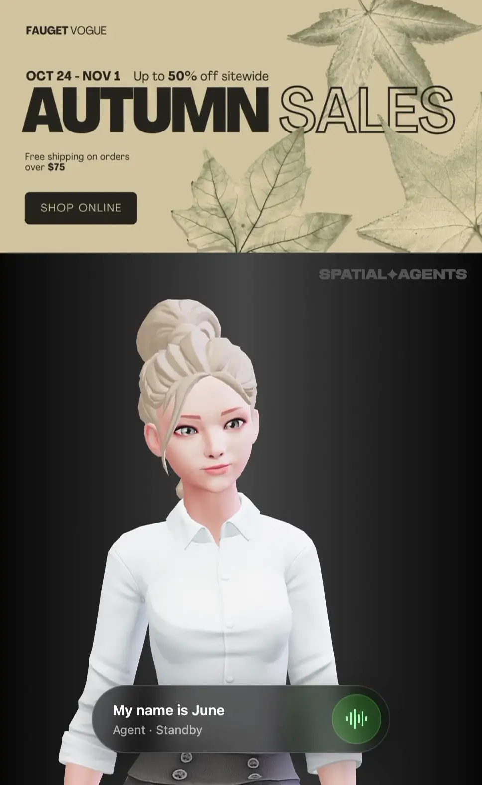 spatial agents and banner ads side by side on digital signage devices
